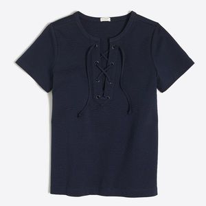J Crew Tie Up Navy Shirt Size Small